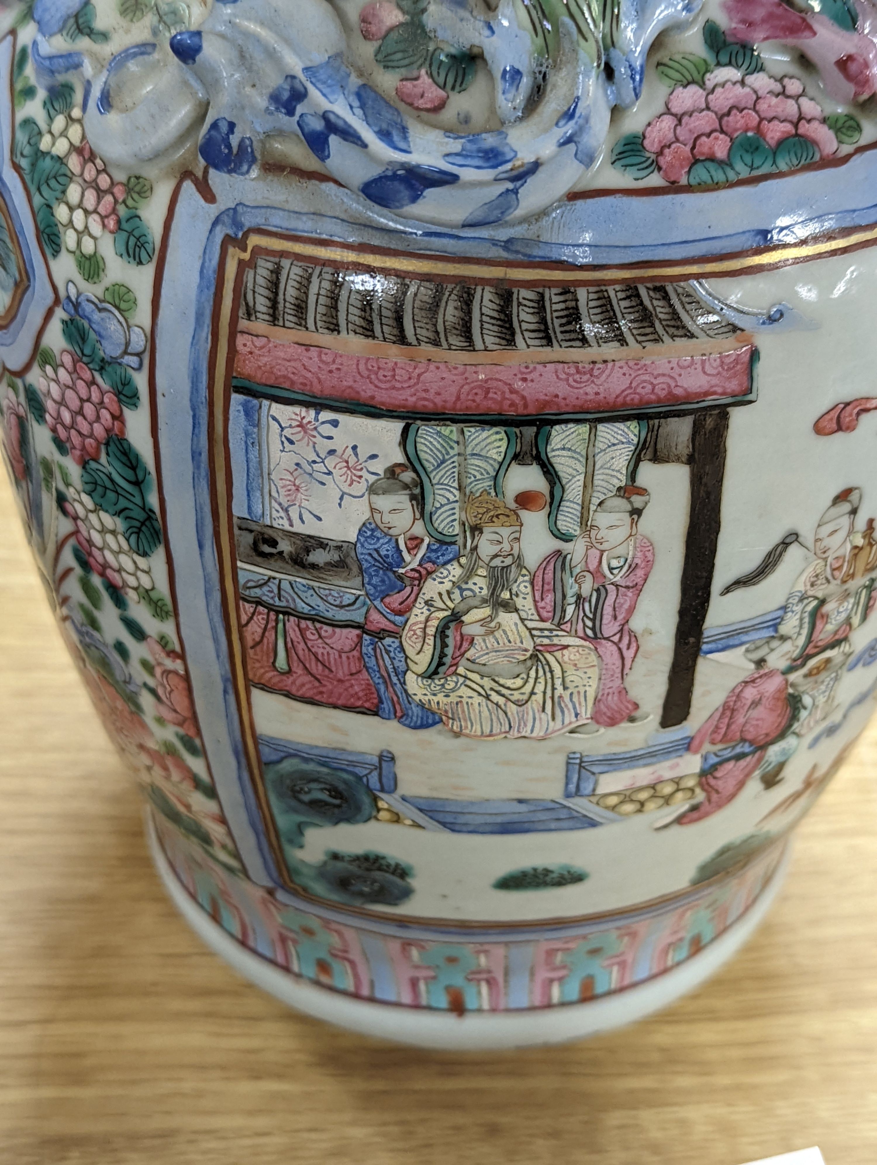 A 19th century Chinese famille rose vase 36cm